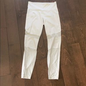 NEVER WORN white mesh Athleta Leggings